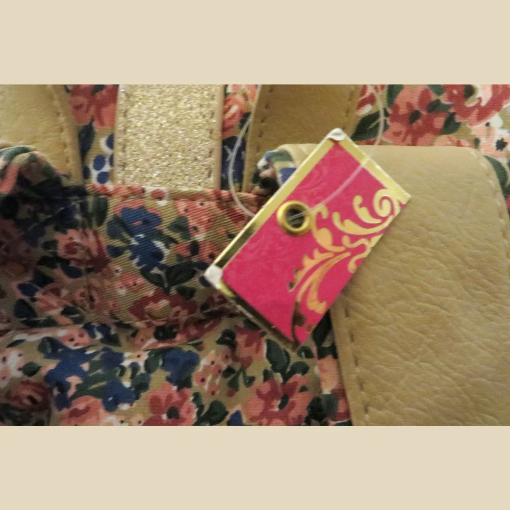Candies Floral Glitter Faux Leather Vegan Backpack New